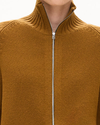 Raglan Zip Cardigan in Felted Wool-Cashmere