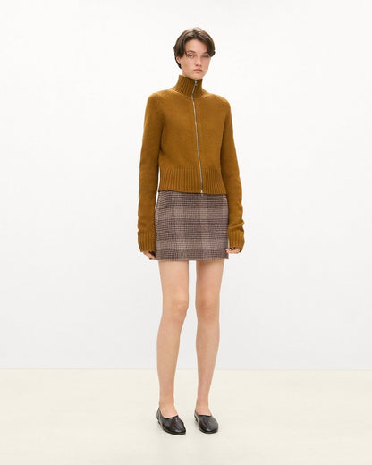 Raglan Zip Cardigan in Felted Wool-Cashmere