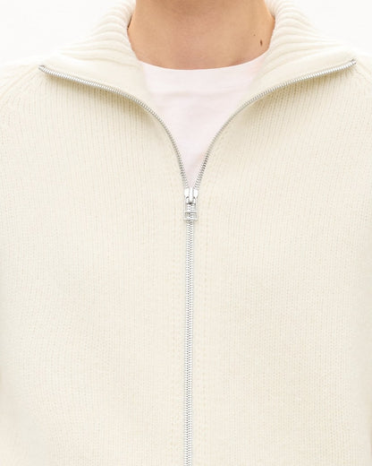 Raglan Zip Cardigan in Felted Wool-Cashmere