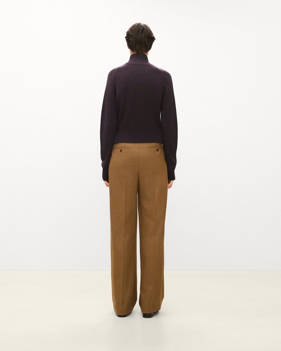 Raglan Zip Cardigan in Felted Wool-Cashmere