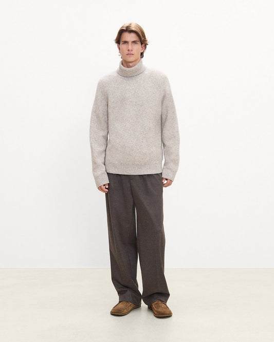 Turtleneck Sweater in Brushed Wool-Yak