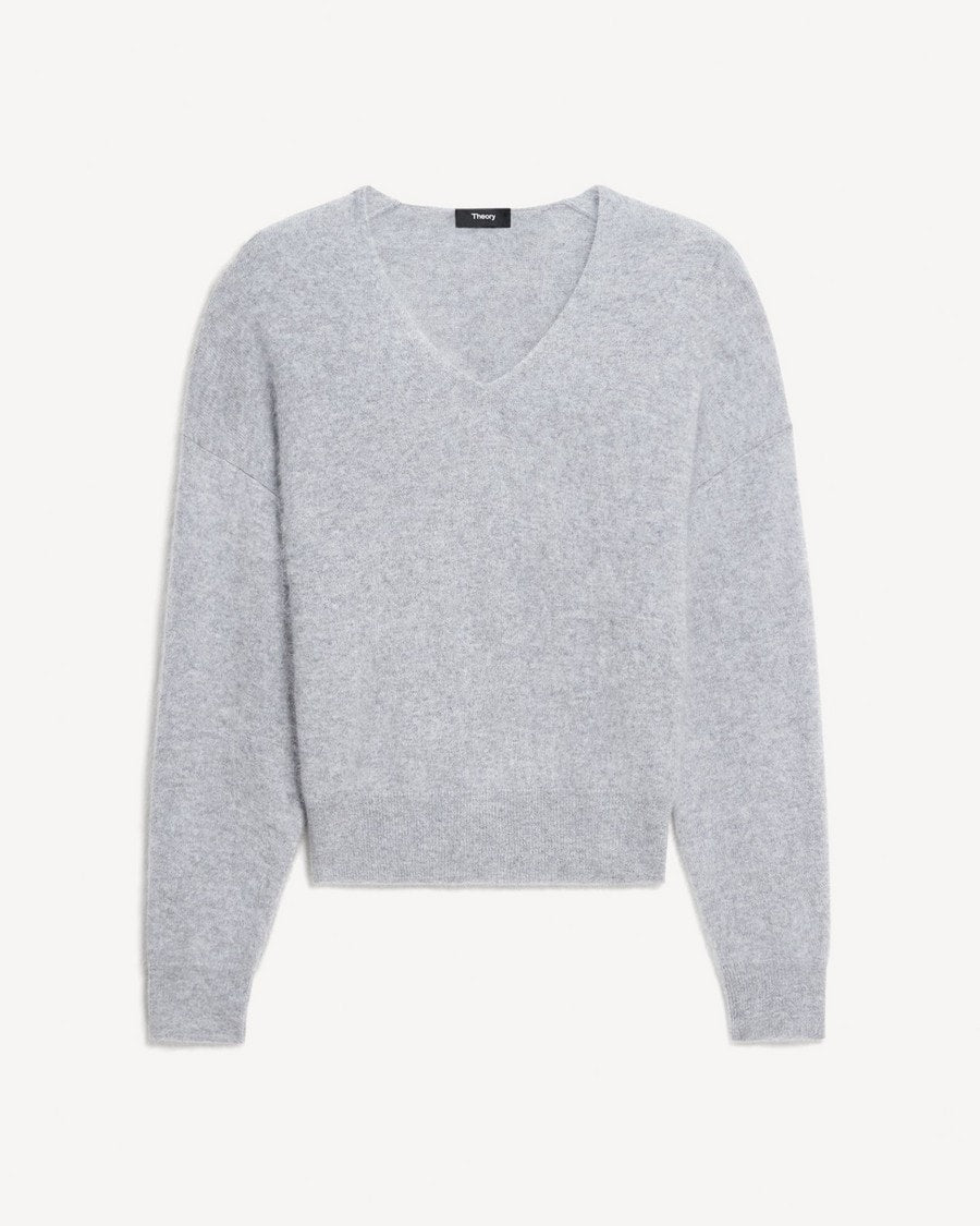 Relaxed V-Neck Sweater in Airy Cashmere