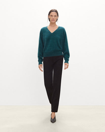 Relaxed V-Neck Sweater in Airy Cashmere