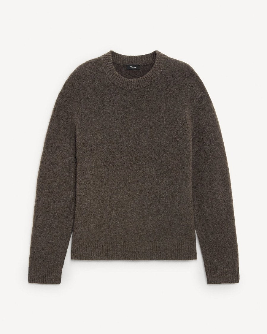 Crewneck Sweater in Brushed Wool-Yak