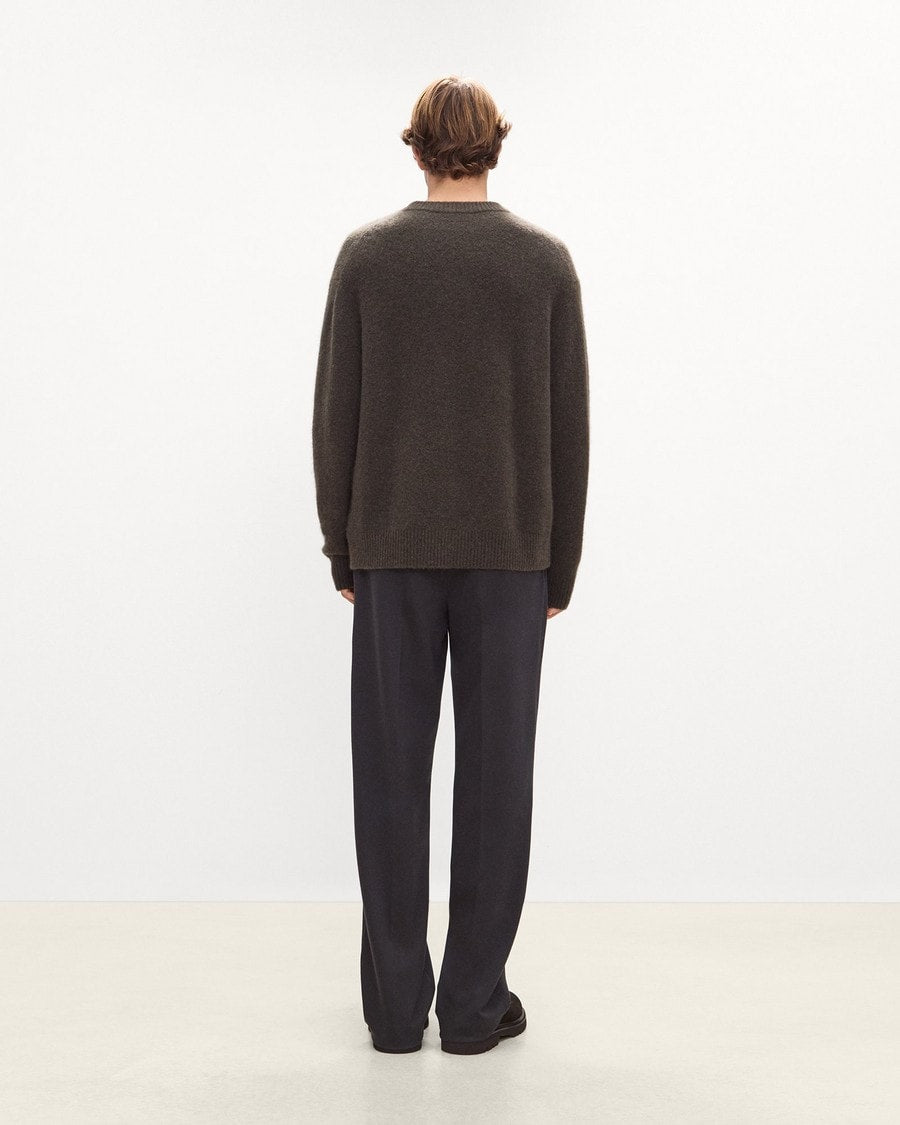 Crewneck Sweater in Brushed Wool-Yak