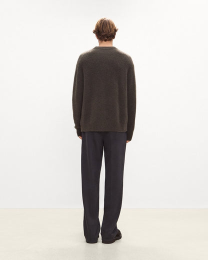 Crewneck Sweater in Brushed Wool-Yak
