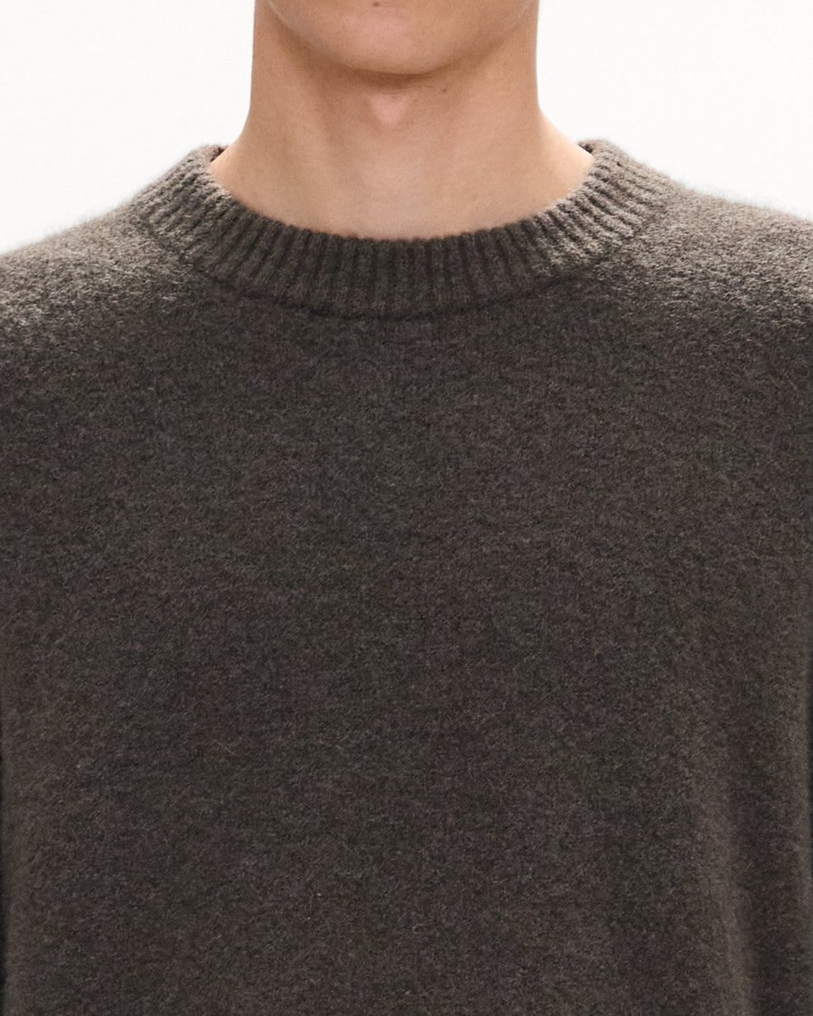 Crewneck Sweater in Brushed Wool-Yak