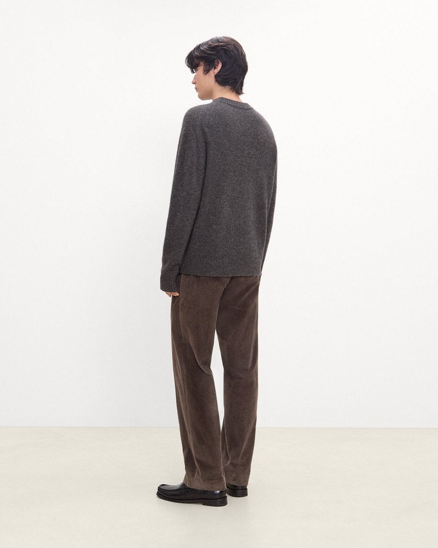 Crewneck Sweater in Brushed Wool-Yak