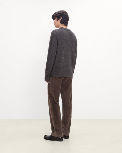 Crewneck Sweater in Brushed Wool-Yak