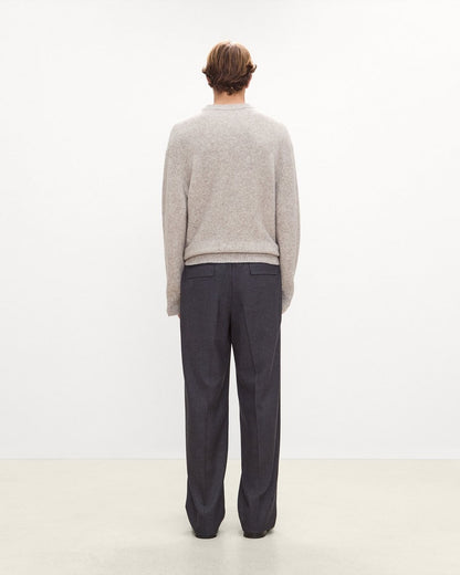 Crewneck Sweater in Brushed Wool-Yak