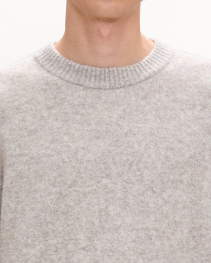Crewneck Sweater in Brushed Wool-Yak