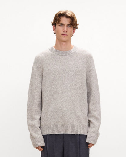Crewneck Sweater in Brushed Wool-Yak