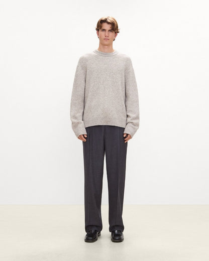 Crewneck Sweater in Brushed Wool-Yak