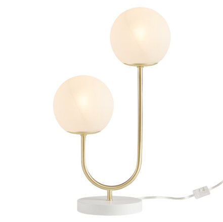 Metal 2-Light Globe Table Lamp dimensions