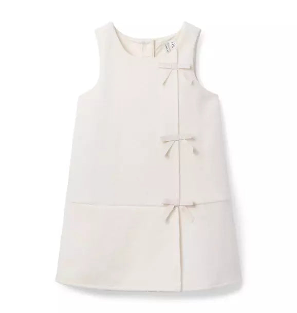 The Sherpa Bow Dress - Nutmeg Cream
