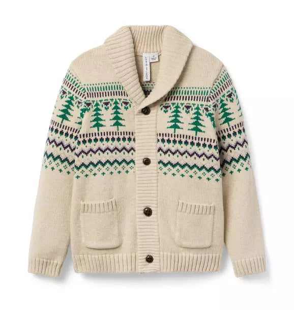 The Evergreen Fair Isle Cardigan - Light Cocoa Heather Fair Isle