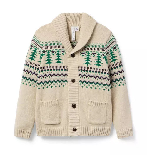 The Evergreen Fair Isle Cardigan - Light Cocoa Heather Fair Isle