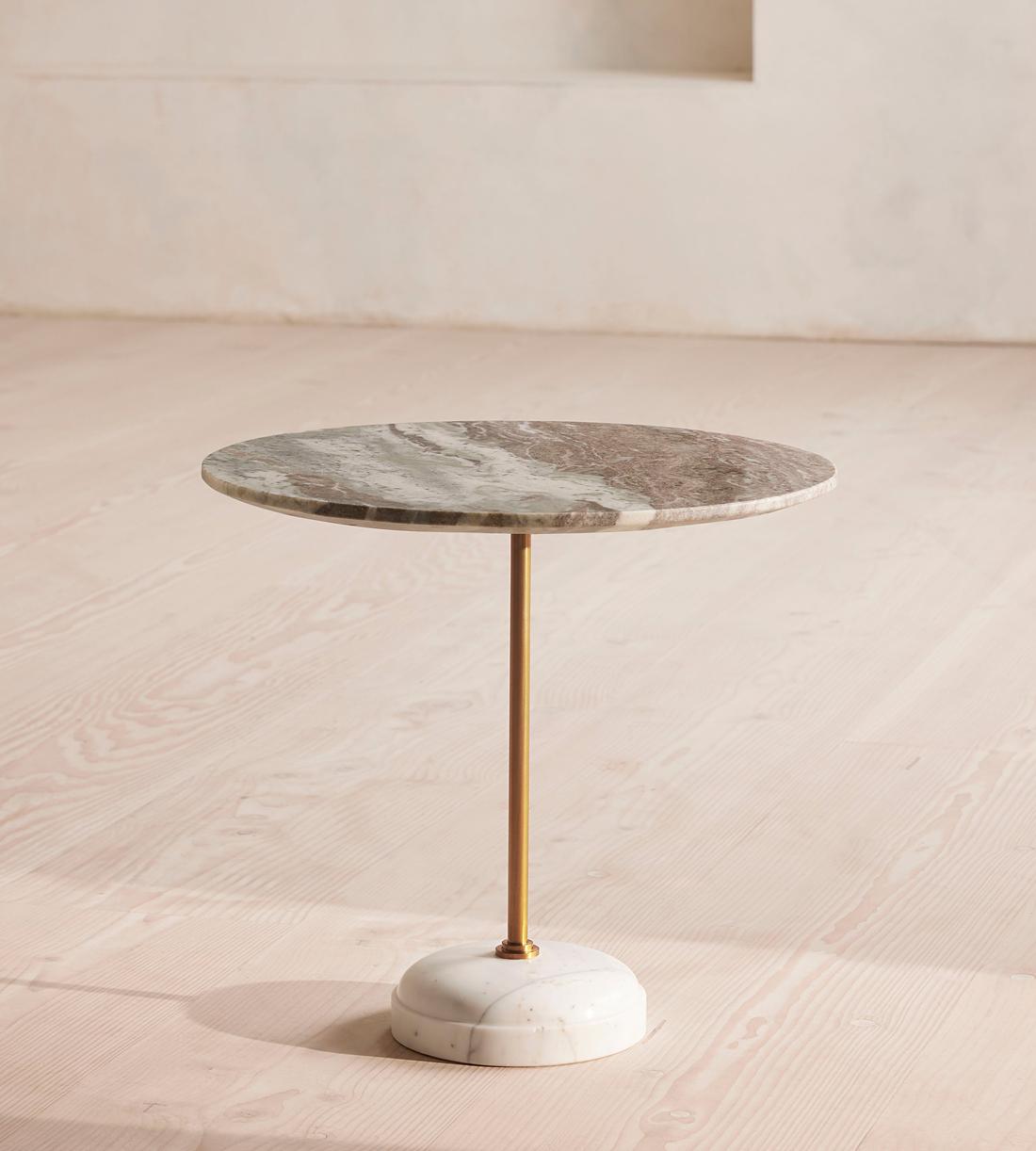 Fleet Side Table - Large - Terra Bianca Marble - Listing - Image 1