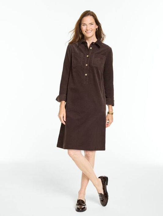Corduroy A-Line Shirtdress