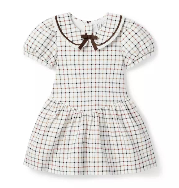 Plaid Ponte Dress - Jet Ivory Plaid