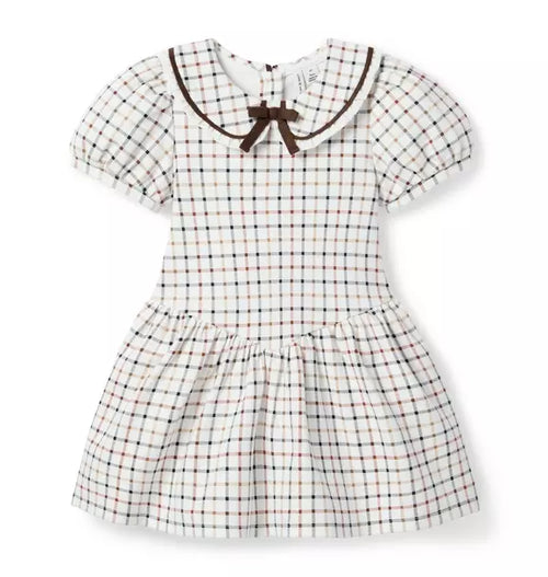 Plaid Ponte Dress - Jet Ivory Plaid