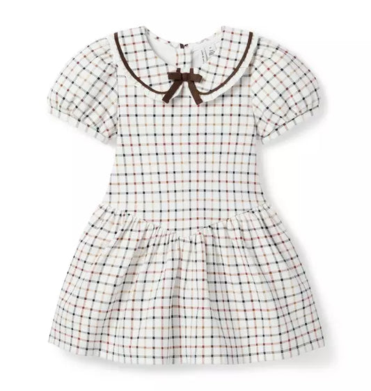 Plaid Ponte Dress - Jet Ivory Plaid