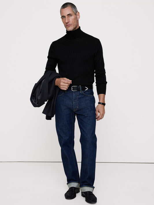 Merino Turtleneck Sweater - Black