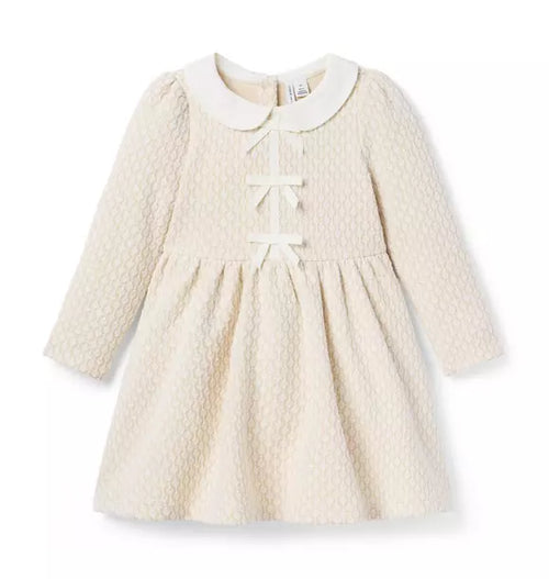 The Metallic Jacquard Dress - Gold