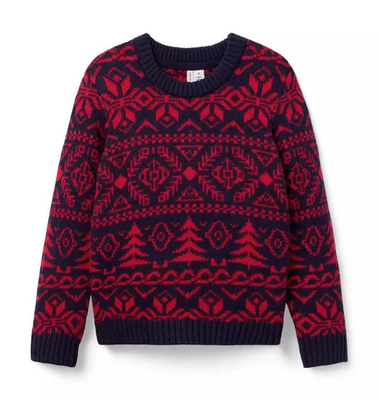 The Holiday Fair Isle Sweater - Indigo Mountain Fair Isle