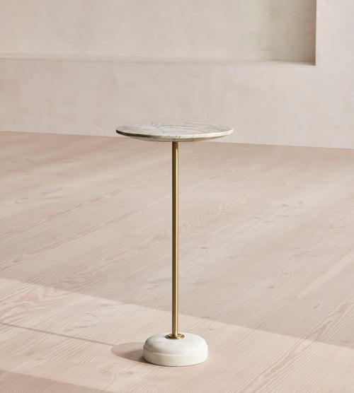 Fleet Side Table, Small/Tall Marble - Grey