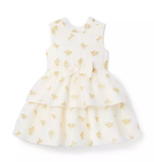 The Sparkle Floral Tiered Dress - Cream And Sugar Floral