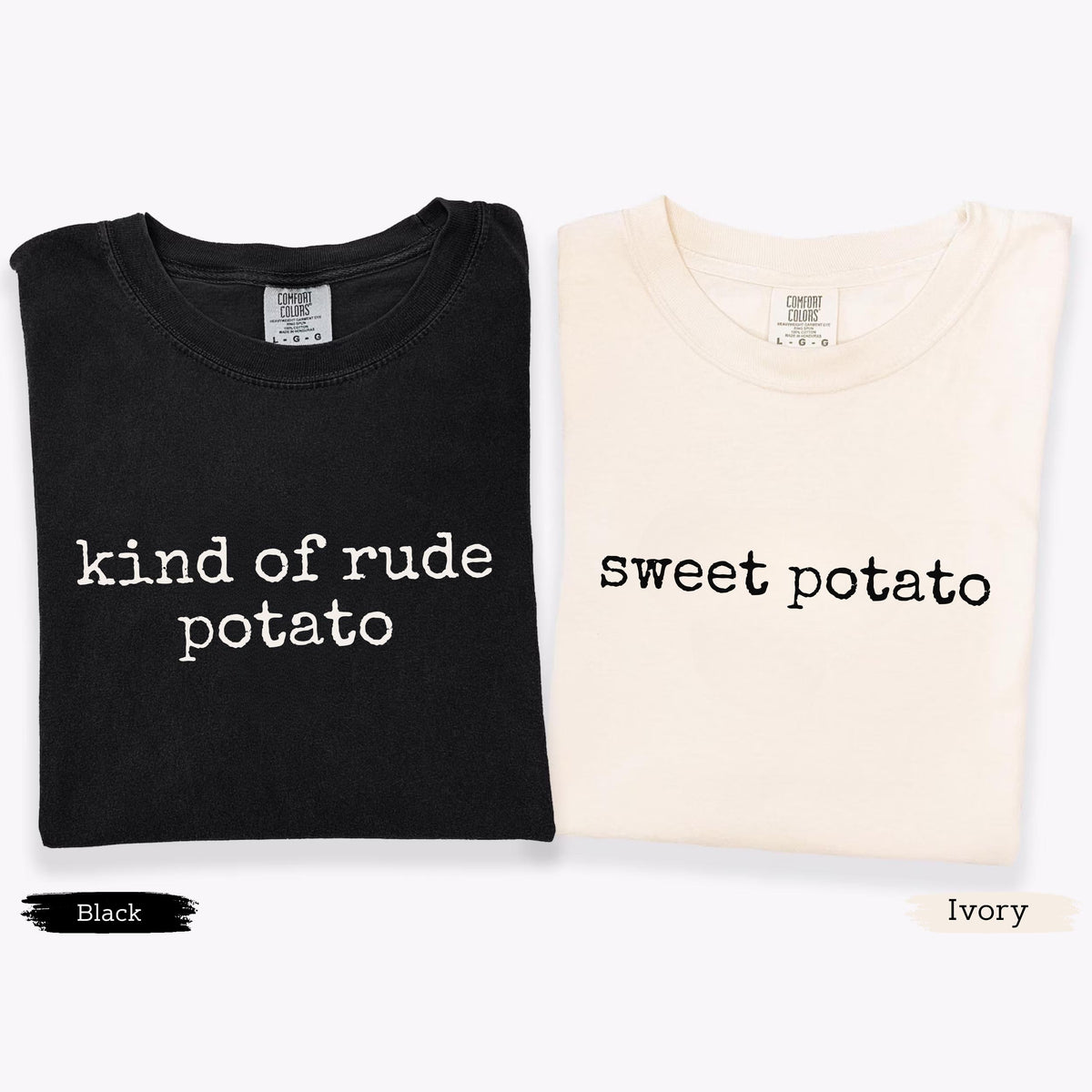 Comfort Colors® Matching Thanksgiving Shirt, Funny Couple Shirt, Sweet Potato, Kind Of Rude Potato, Fall Season Husband Wife Gift, Humor Tee