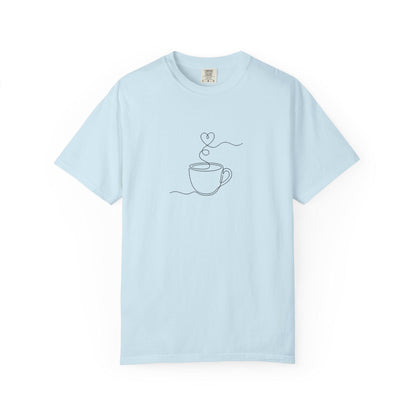 Minimalist Coffee Shirt | Single Line Art Heart Tee | Barista Gift | Aesthetic Coffee Lover Top | Minimalist Line Art T-Shirt Comfort Colors image 17