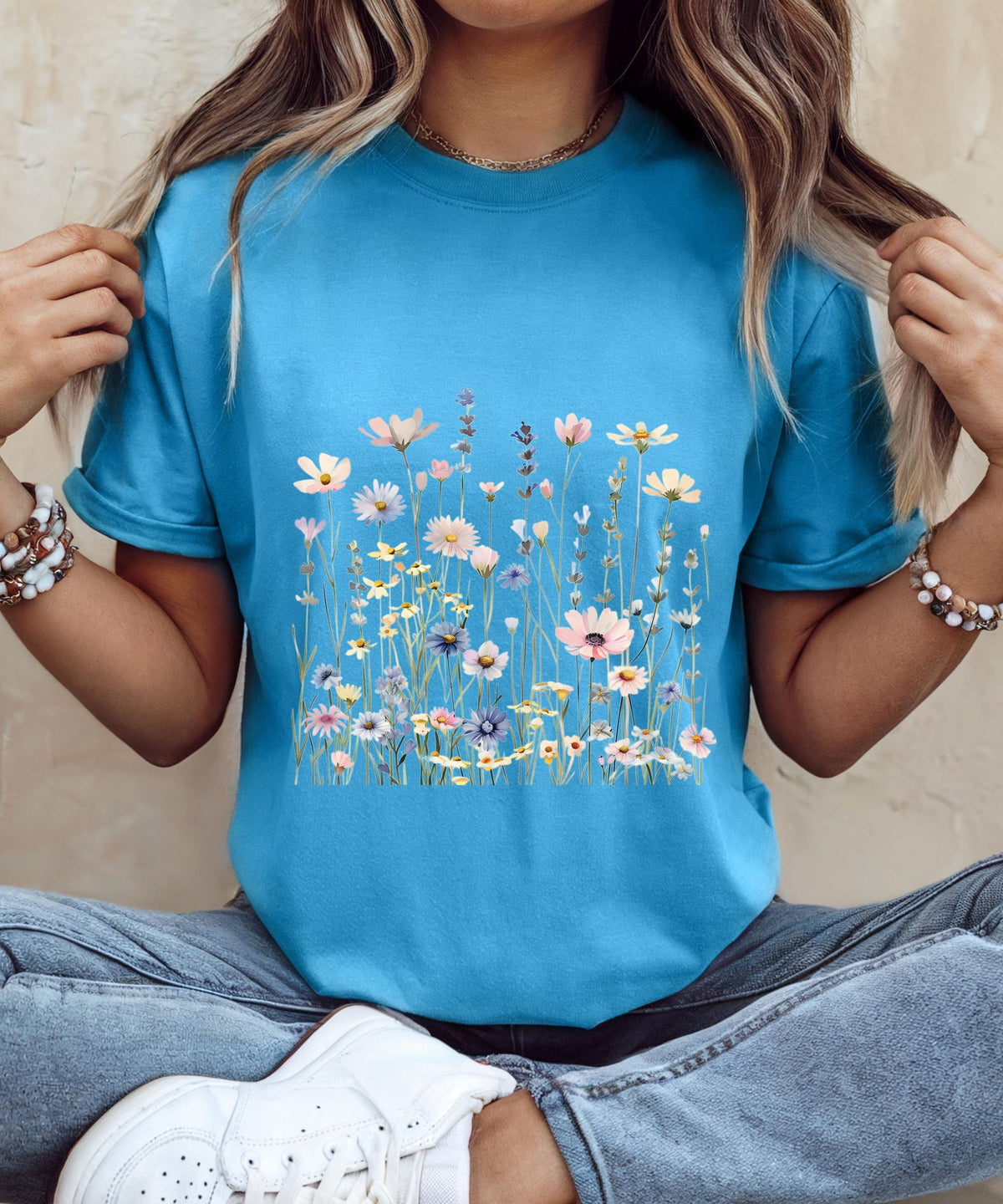 Wildflower T-Shirt for Women | Minimal Floral Bella+Canvas Tee | Nature Inspired Botanical Shirt | Soft Aesthetic Outfit image 6