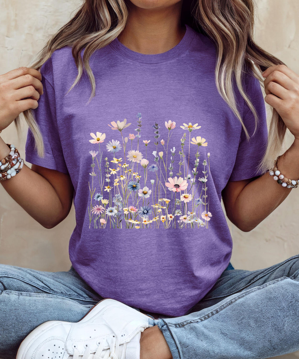 Wildflower T-Shirt for Women | Minimal Floral Bella+Canvas Tee | Nature Inspired Botanical Shirt | Soft Aesthetic Outfit image 10