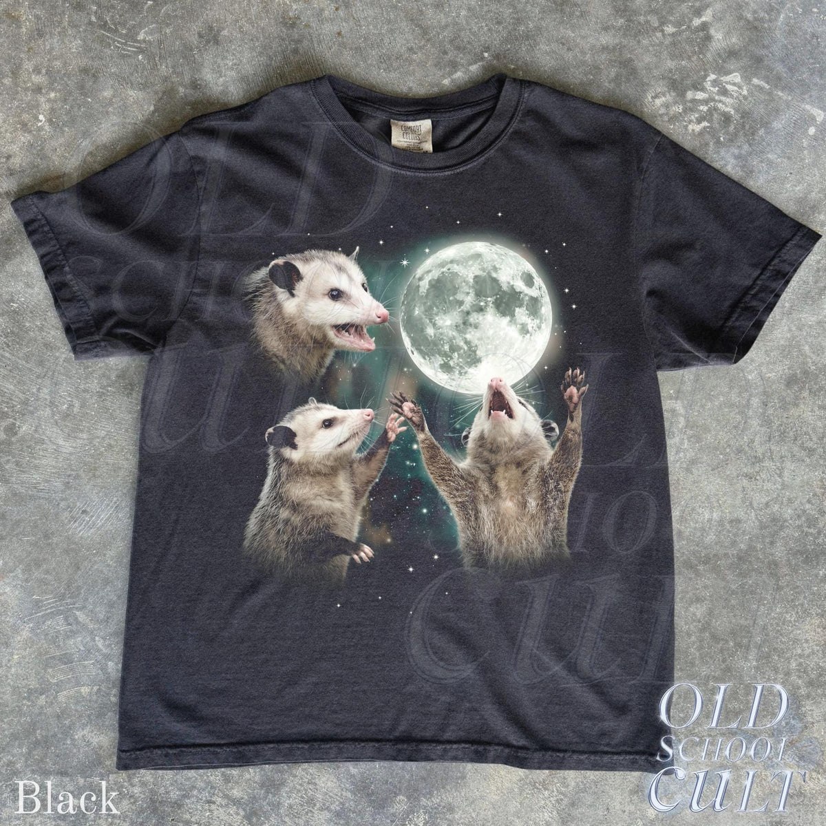 Opossum Howling at Moon Vintage 90s Graphic T Shirt, Retro Possum Silly Gift image 8