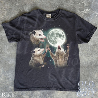 Opossum Howling at Moon Vintage 90s Graphic T Shirt, Retro Possum Silly Gift image 8