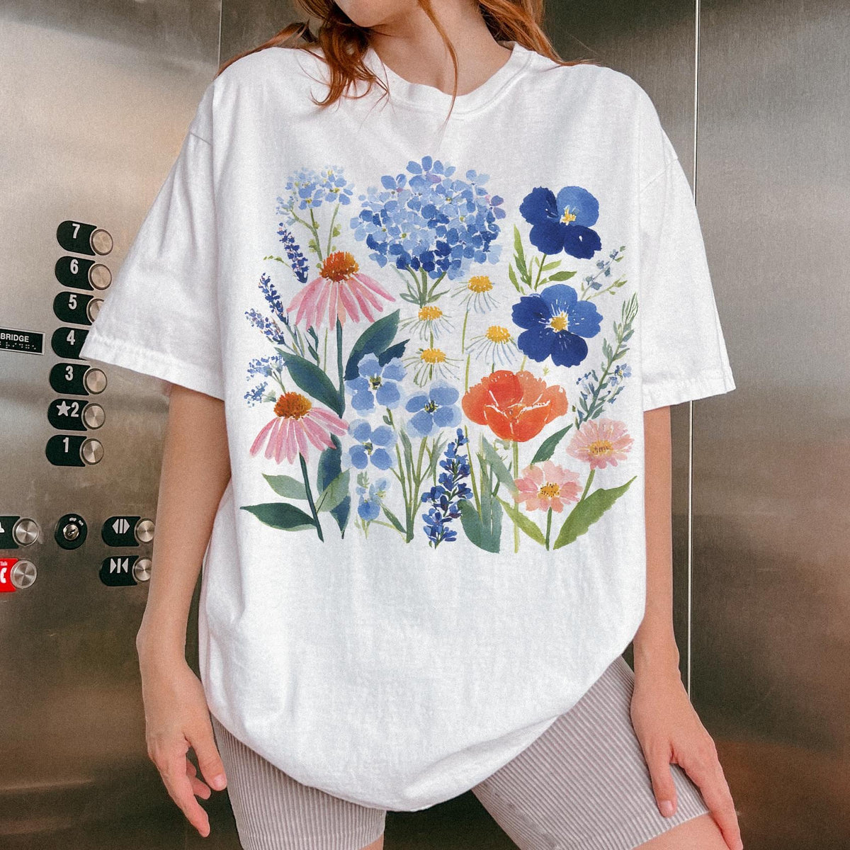 Wildflower Shirt Comfort Colors®, Botanical Flower Shirt, Cottagecore Floral Tee, Spring Garden Shirt, Nature Lover Gift, Flower Lover Gift image 5