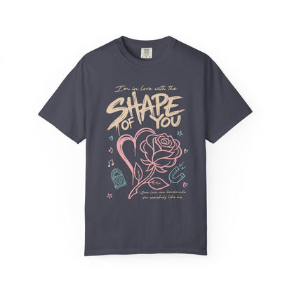Shape of You Graphic Tee, Comfort Colors Garment-Dyed Shirt Navy