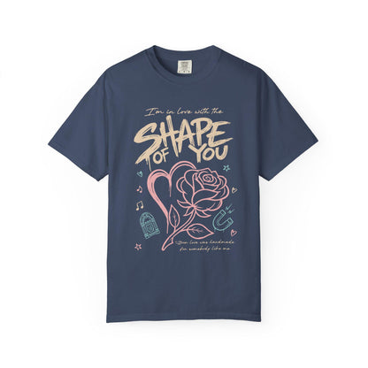 Shape of You Graphic Tee, Comfort Colors Garment-Dyed Shirt Midnight