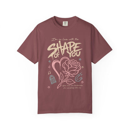 Shape of You Graphic Tee, Comfort Colors Garment-Dyed Shirt Brick