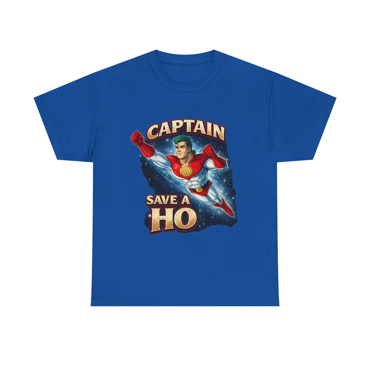 Captain Save A Ho t-shirt | Retro Superhero Illustration, Funny Graphic Tee image 1