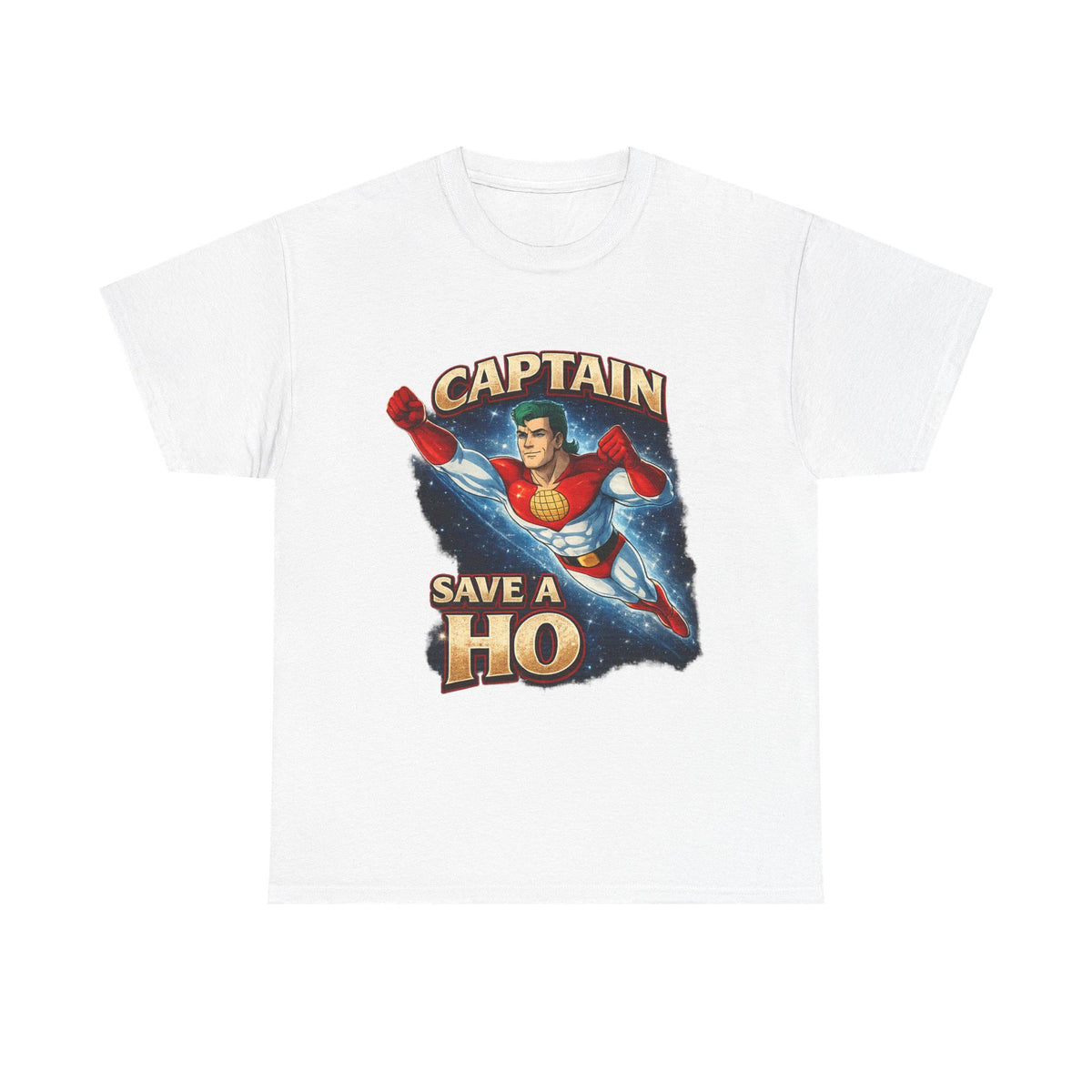 Captain Save A Ho t-shirt | Retro Superhero Illustration, Funny Graphic Tee image 2