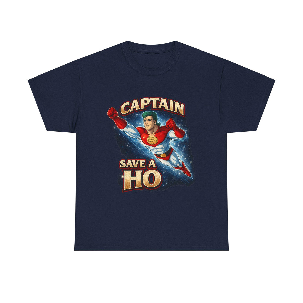 Captain Save A Ho t-shirt | Retro Superhero Illustration, Funny Graphic Tee image 4