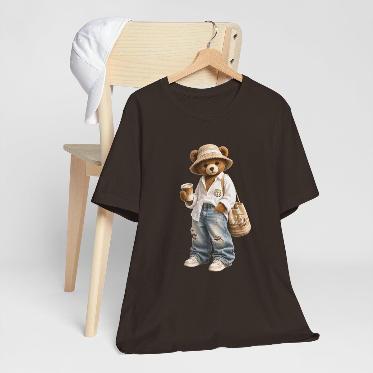Teddy Bear Graphic Tee, Cozy Bear Illustration, Casual Cotton Shirt image 10