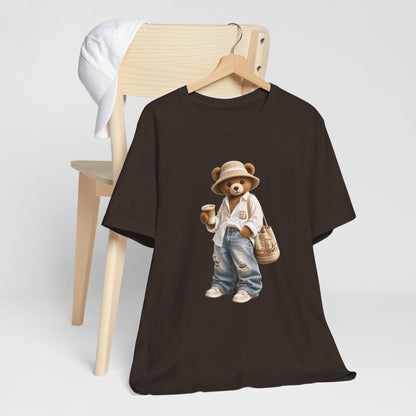 Teddy Bear Graphic Tee, Cozy Bear Illustration, Casual Cotton Shirt image 10
