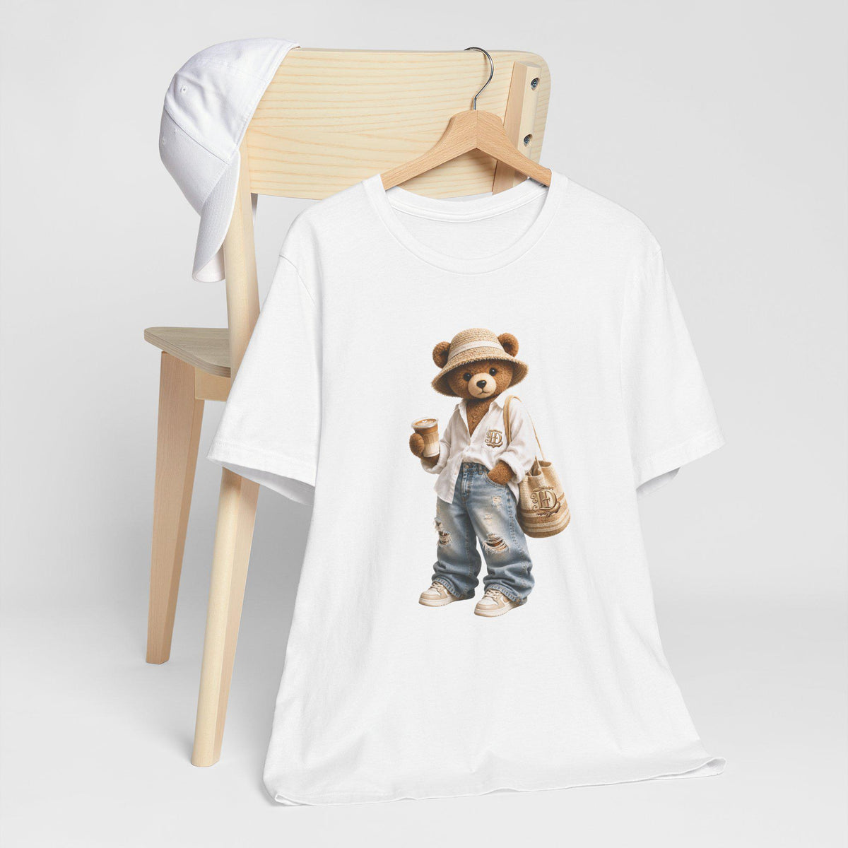 Teddy Bear Graphic Tee, Cozy Bear Illustration, Casual Cotton Shirt image 11
