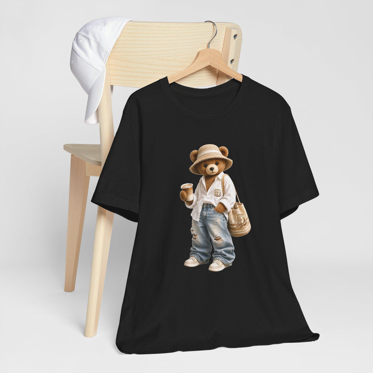 Teddy Bear Graphic Tee, Cozy Bear Illustration, Casual Cotton Shirt image 12