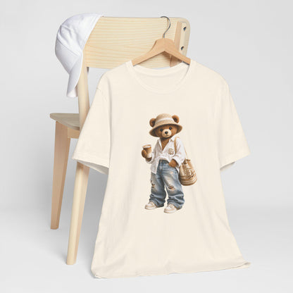 Teddy Bear Graphic Tee, Cozy Bear Illustration, Casual Cotton Shirt image 13