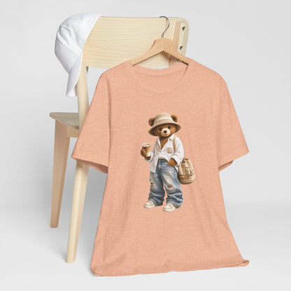 Teddy Bear Graphic Tee, Cozy Bear Illustration, Casual Cotton Shirt image 14